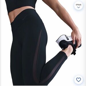 Nike Black High-Waist Leggings with Sheer Side Panels
